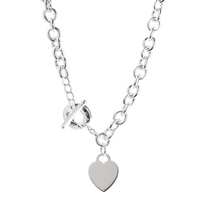 Tiffany Sterling Silver Heart Tag Toggle Necklace 1 of 6