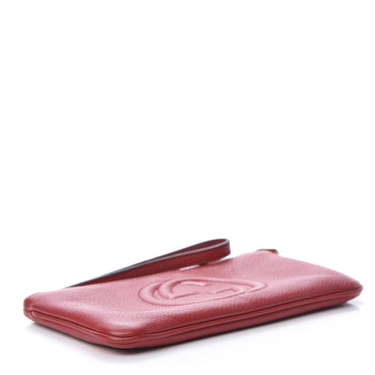 Gucci Pebbled Calfskin Soho Wristlet Vibrant Red 4 of 8