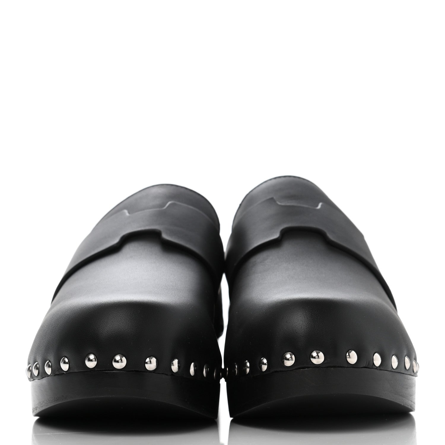 Hermes Calfskin Calya Mules 40 Black 2 of 10