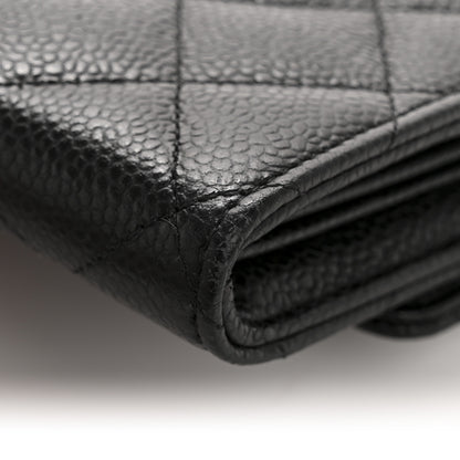 Chanel Caviar Quilted Large Gusset Flap Wallet Black 10 of 11