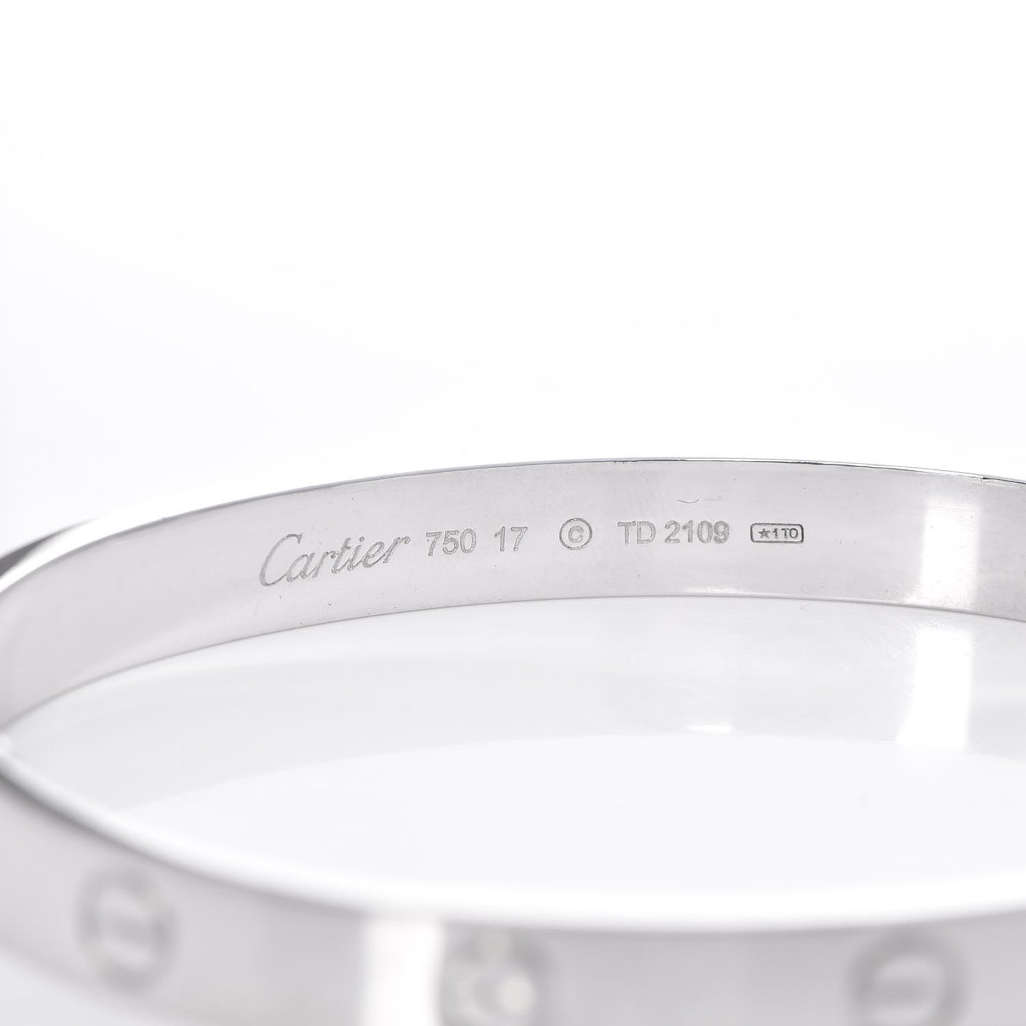18K White Gold LOVE Bracelet 17