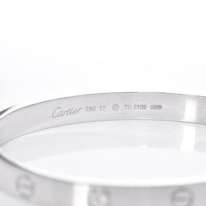 Cartier 18K White Gold LOVE Bracelet 17 4 of 5