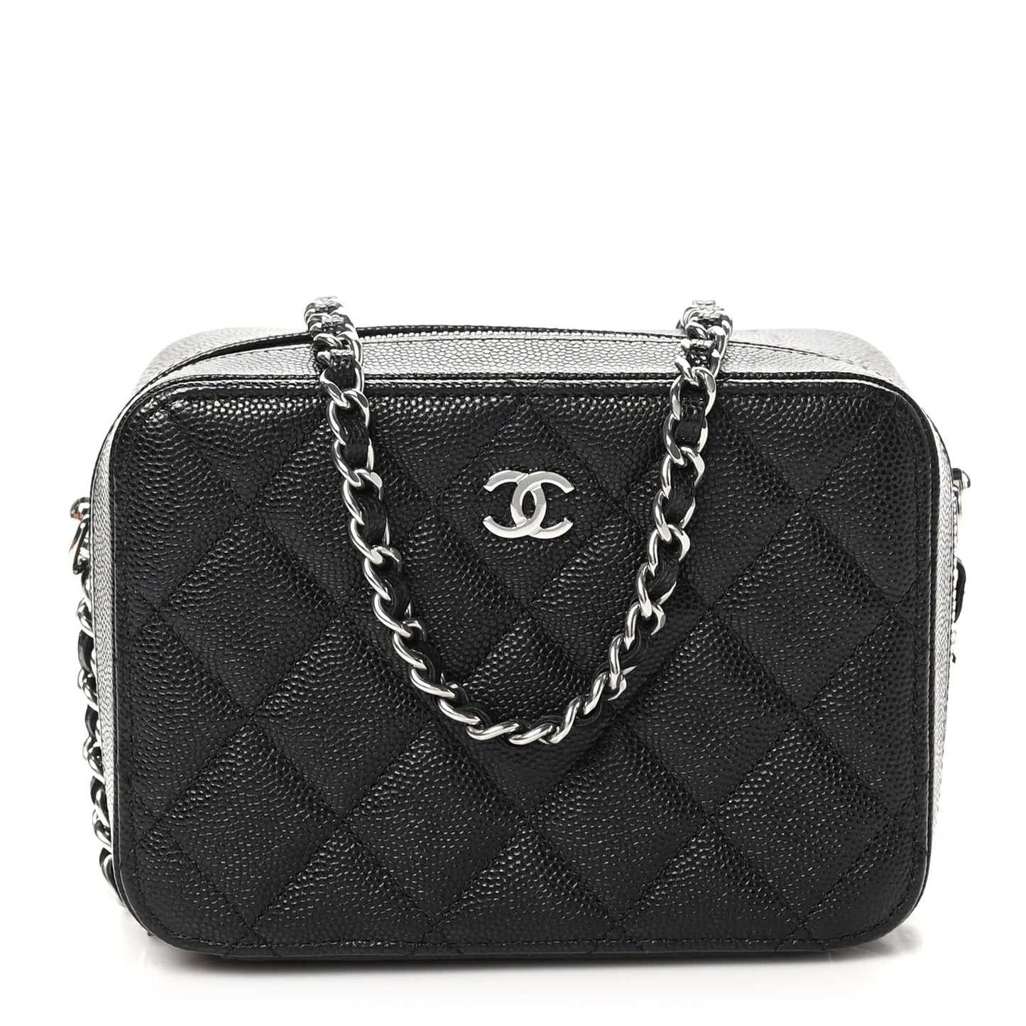Caviar Quilted Camera Bag Black