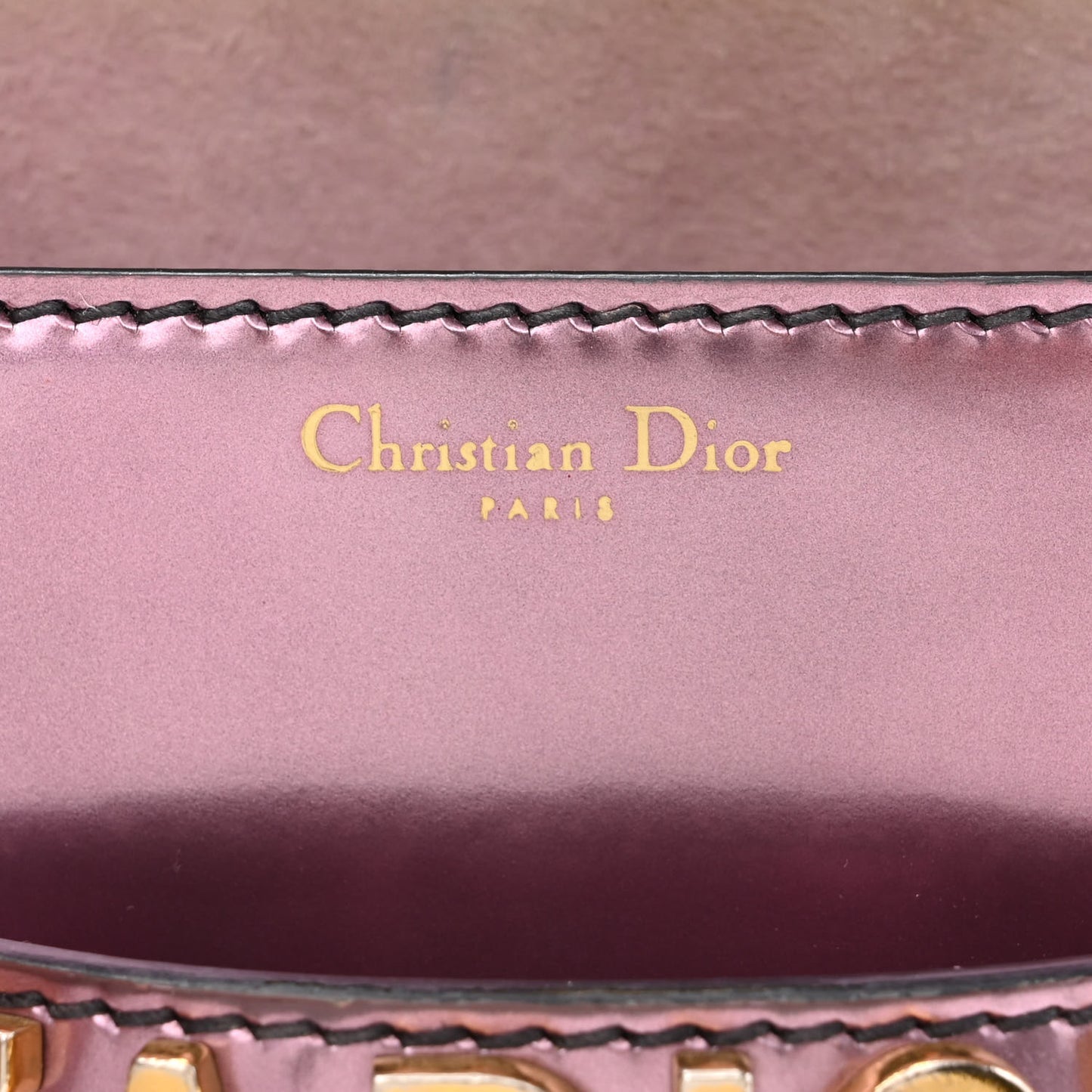 Metallic Calfskin J'Adior Mini Chain Flap Bag Pink