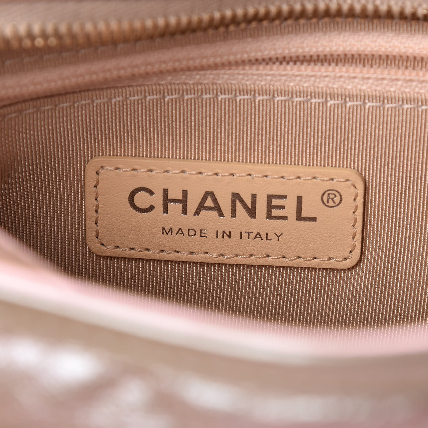 Iridescent Aged Calfskin Quilted Small Gabrielle Hobo Light Pink
