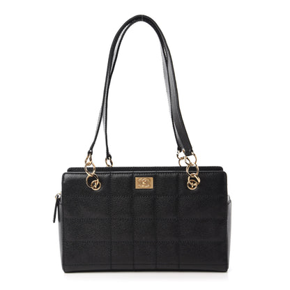 Chanel Caviar Chocolate Bar Quilted Shoulder Bag Black 1 of 10