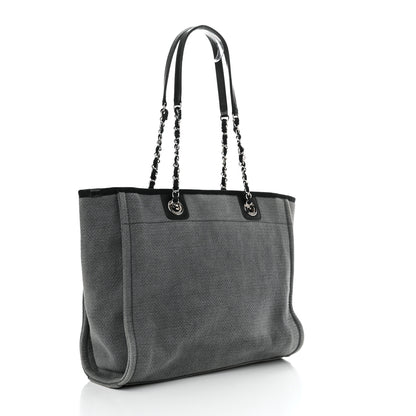 Chanel Canvas Small Deauville Tote Grey 3 of 11