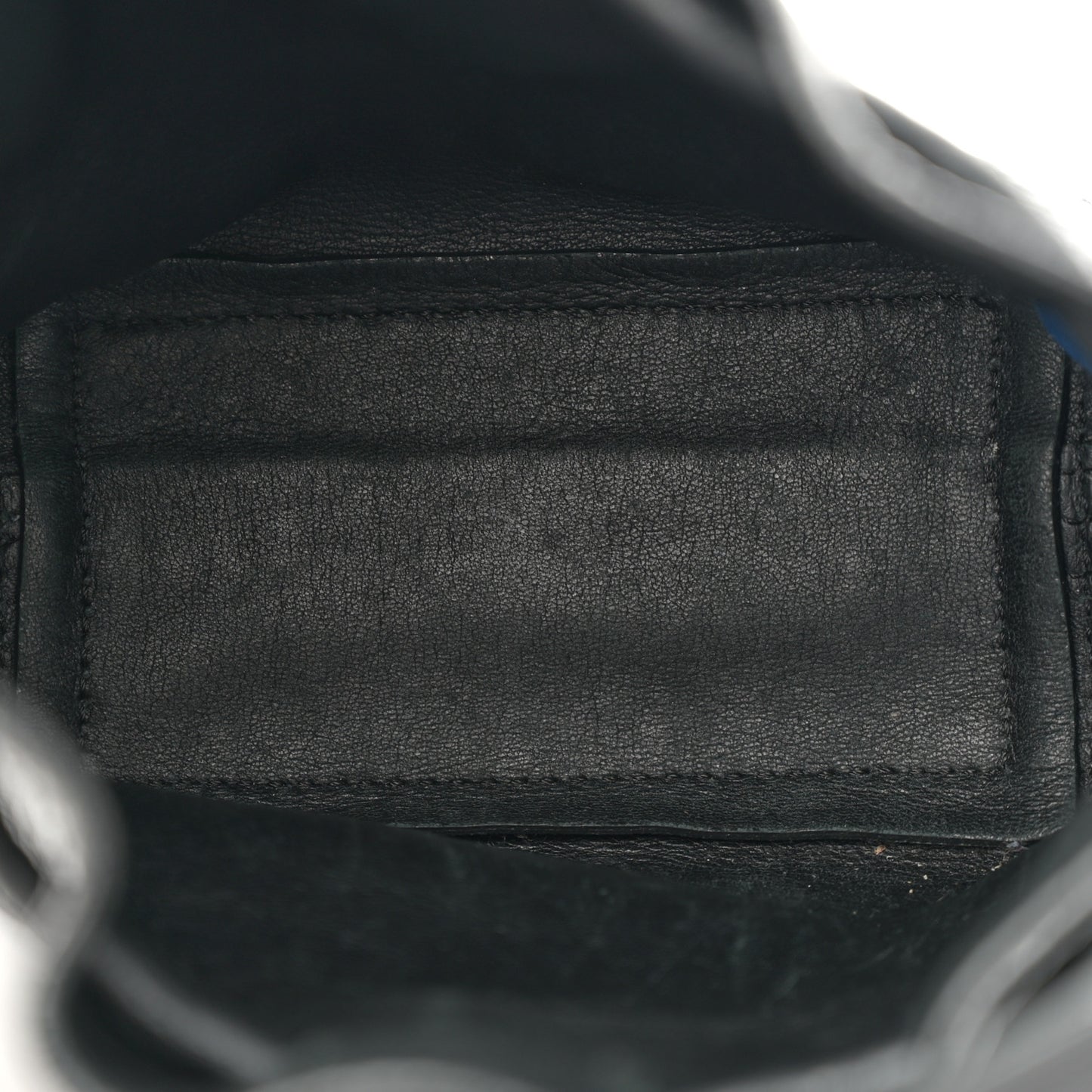 Calfskin Buffalo Mini Bucket Bag Black