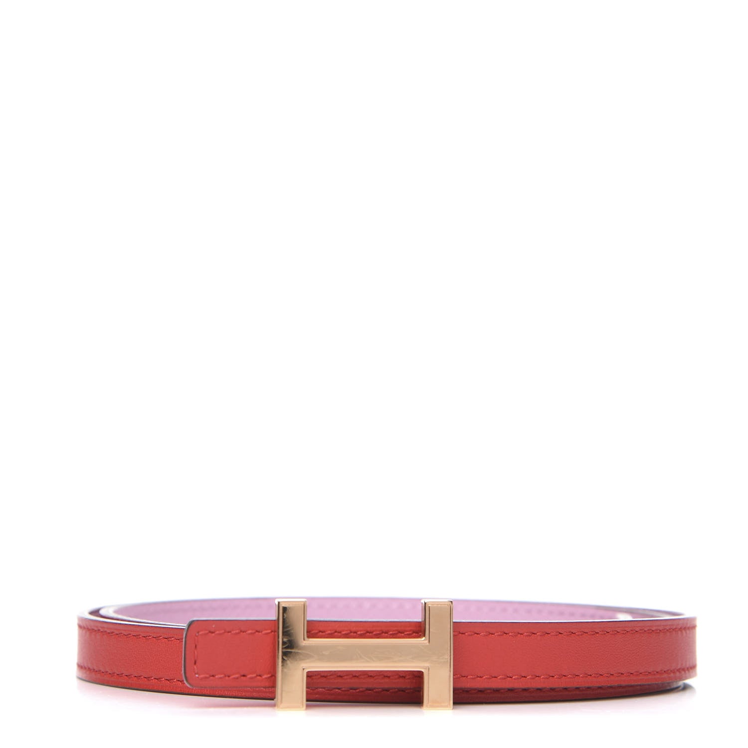 Hermes Epsom Swift 13mm Focus Belt 85 Rouge De Coeur Mauve Sylvestre 1 of 5