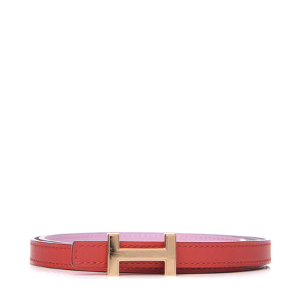 Hermes Epsom Swift 13mm Focus Belt 85 Rouge De Coeur Mauve Sylvestre 1 of 5