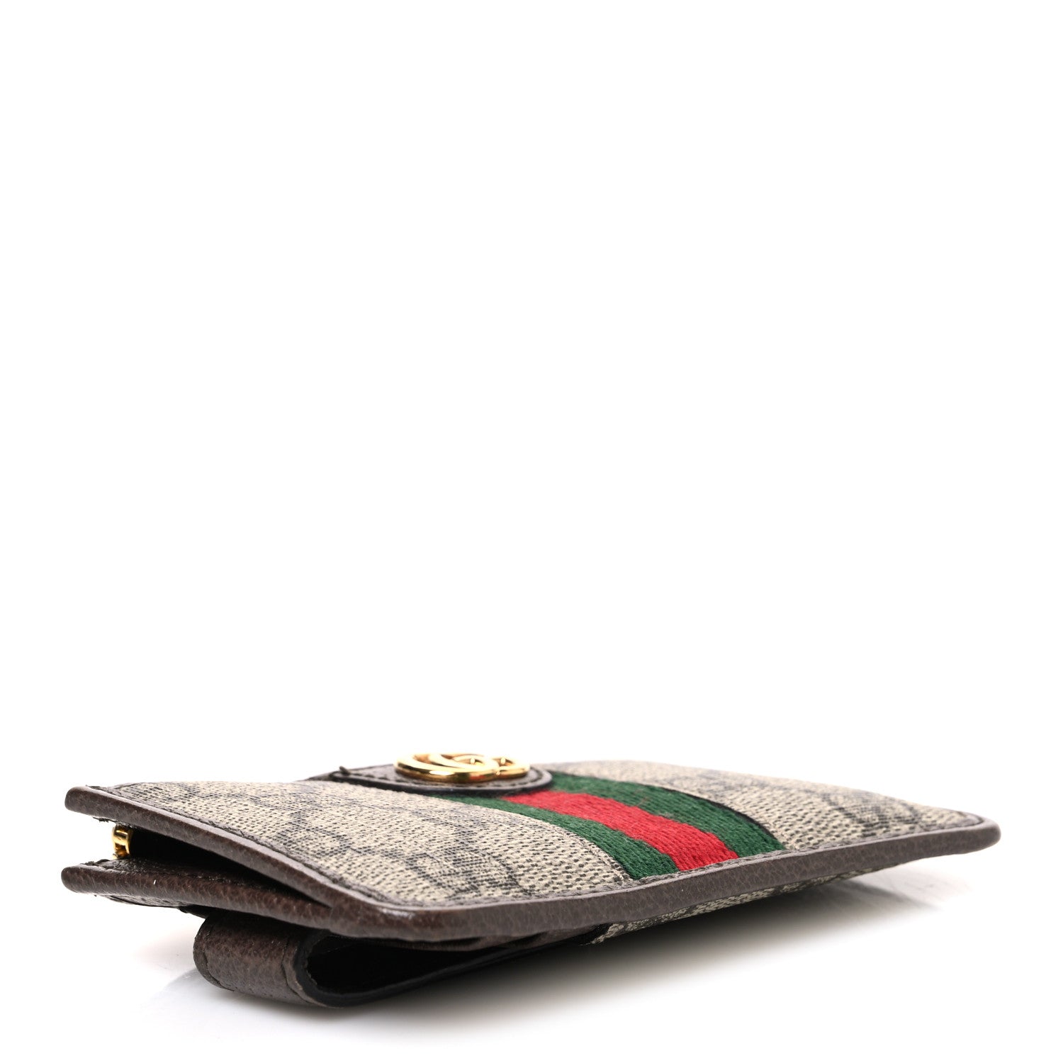 Gucci GG Supreme Monogram Web Ophidia Zip Card Case Brown 4 of 7