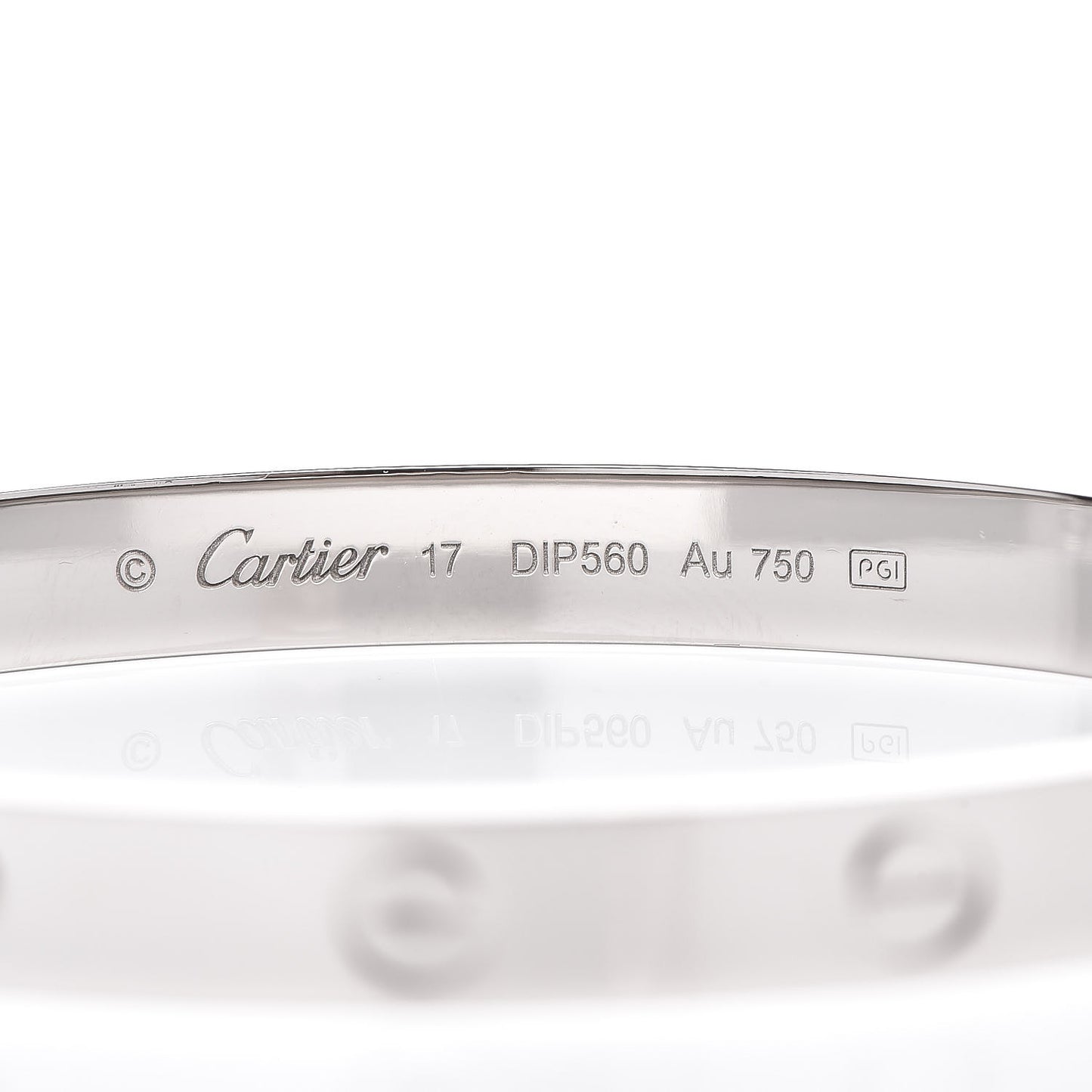 18K White Gold LOVE Bracelet 17