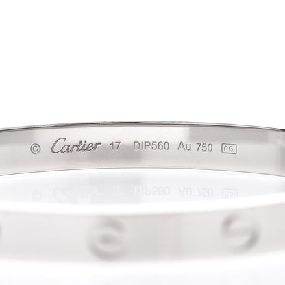 Cartier 18K White Gold LOVE Bracelet 17 6 of 7
