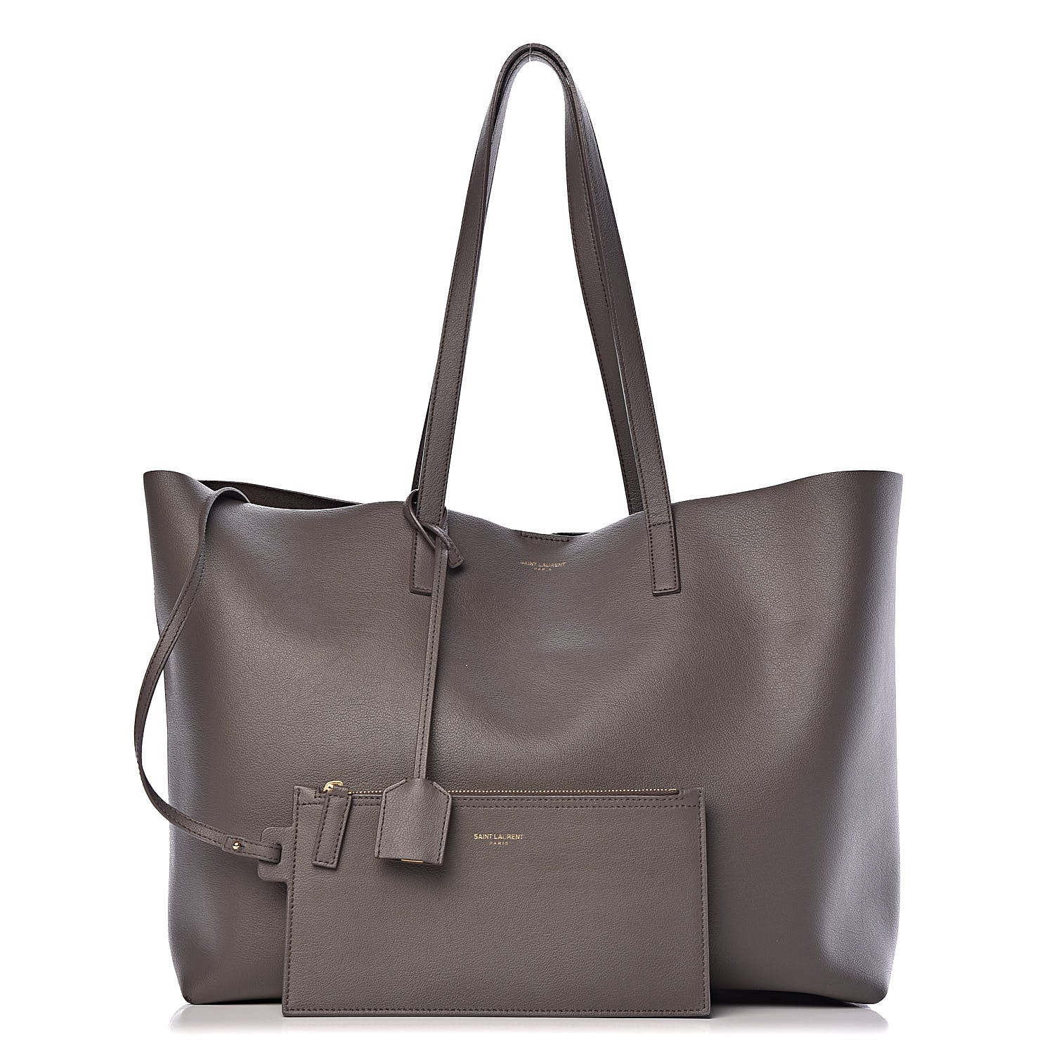 Saint Laurent Calfskin Large Shopping Tote Earth 1 of 12