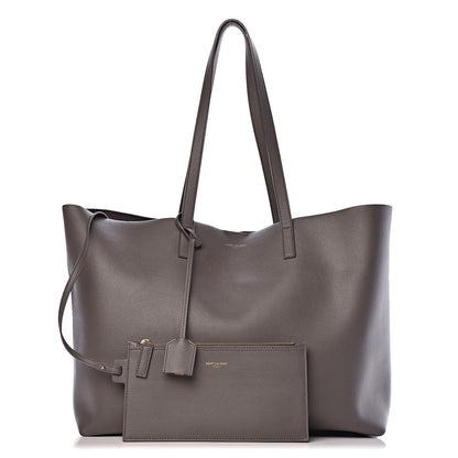 Saint Laurent Calfskin Large Shopping Tote Earth 1 of 12
