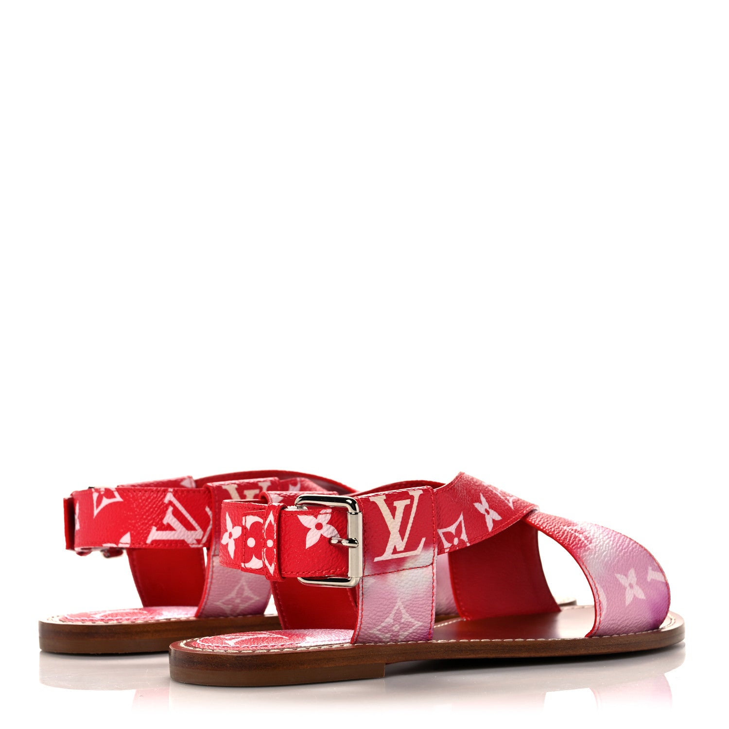 Louis Vuitton Monogram Escale Palma Flat Sandals 38 Rouge 4 of 8