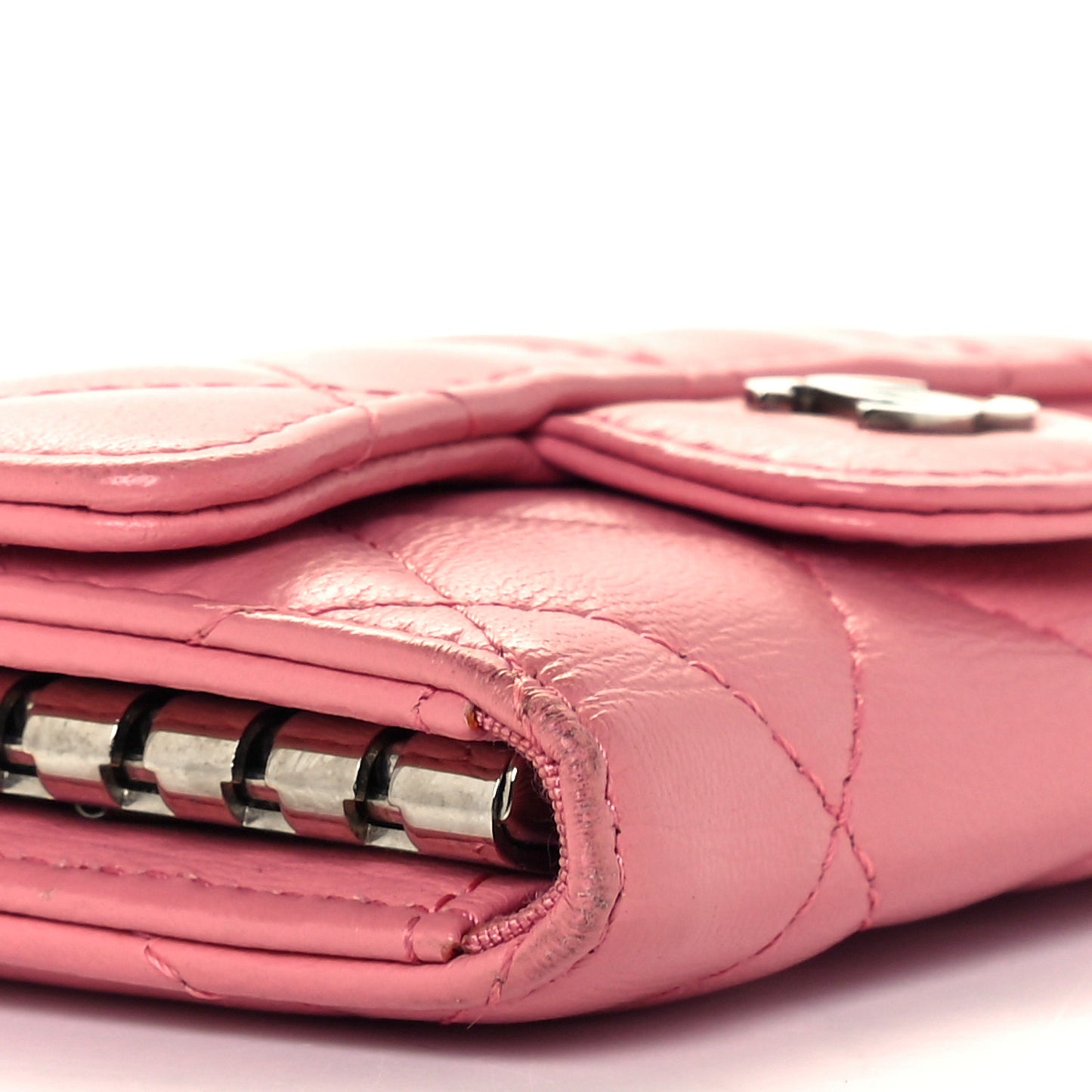 Lambskin Quilted 6 Key Holder Pink