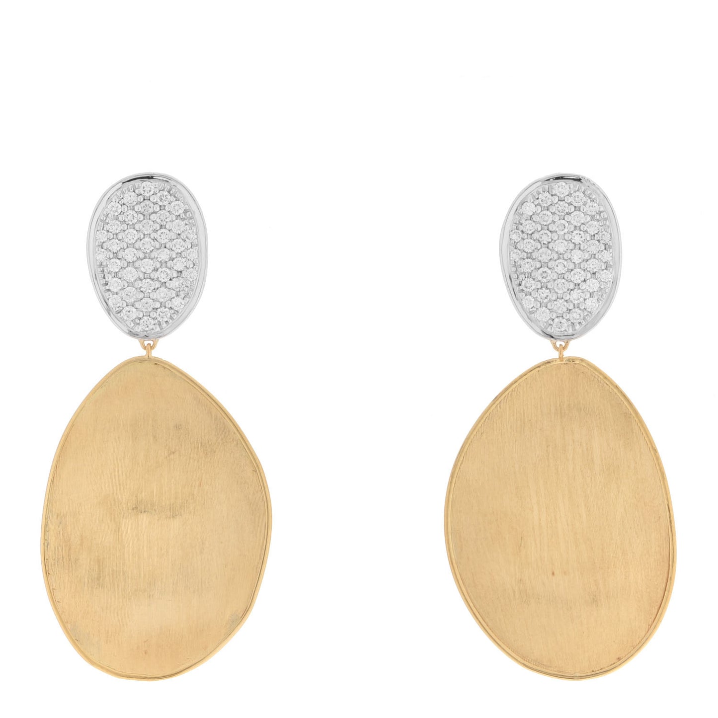 18K Yellow Gold Diamond Medium Lunaria Drop Earrings