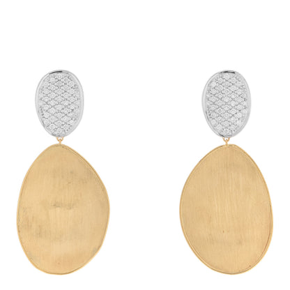 Marco Bicego 18K Yellow Gold Diamond Medium Lunaria Drop Earrings 1 of 4
