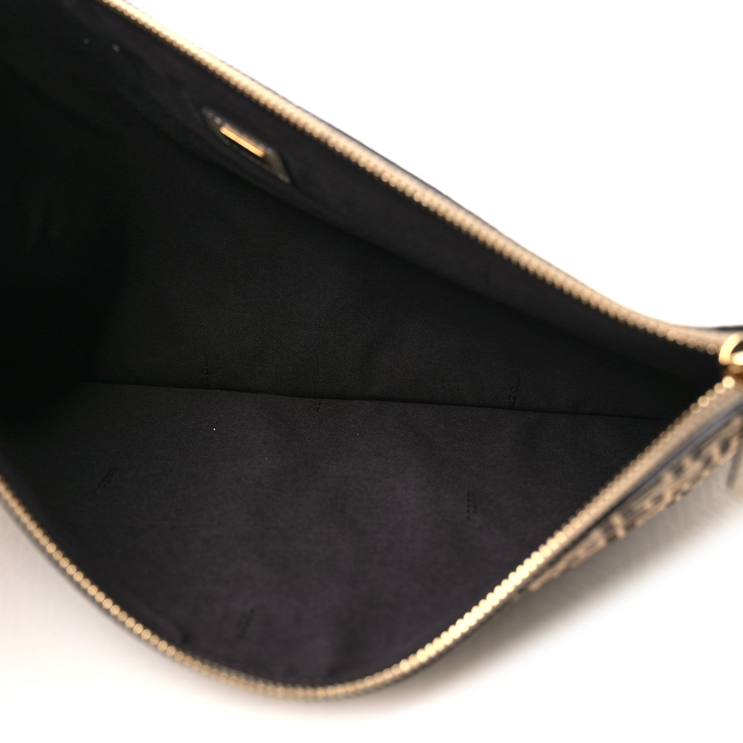 Fendi Suede Vitello Grace Micro FF Large Flat Pouch Nude Spring Maya 5 of 10