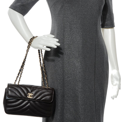 Chanel Lambskin Small Chevron Flap Dark Brown 2 of 7