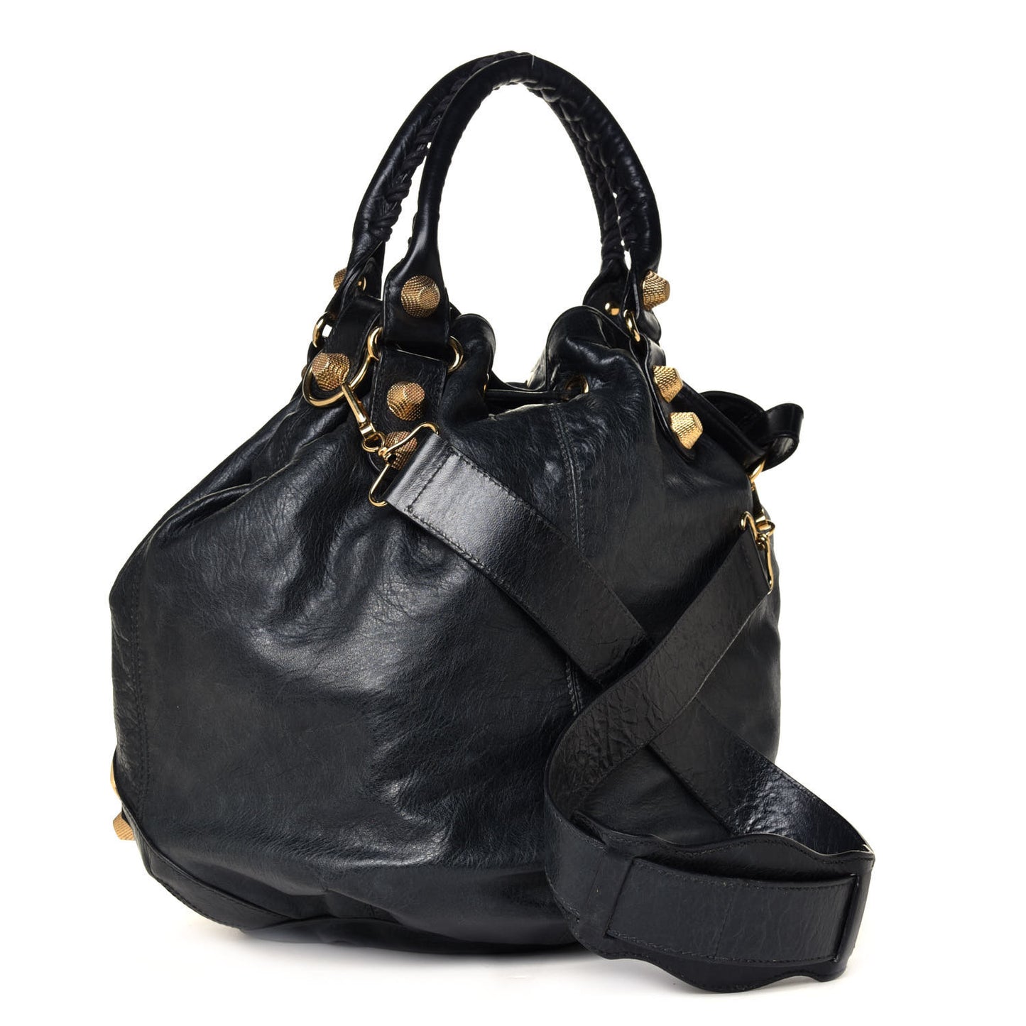 Agneau Giant 21 Gold Hardware Pompon Black