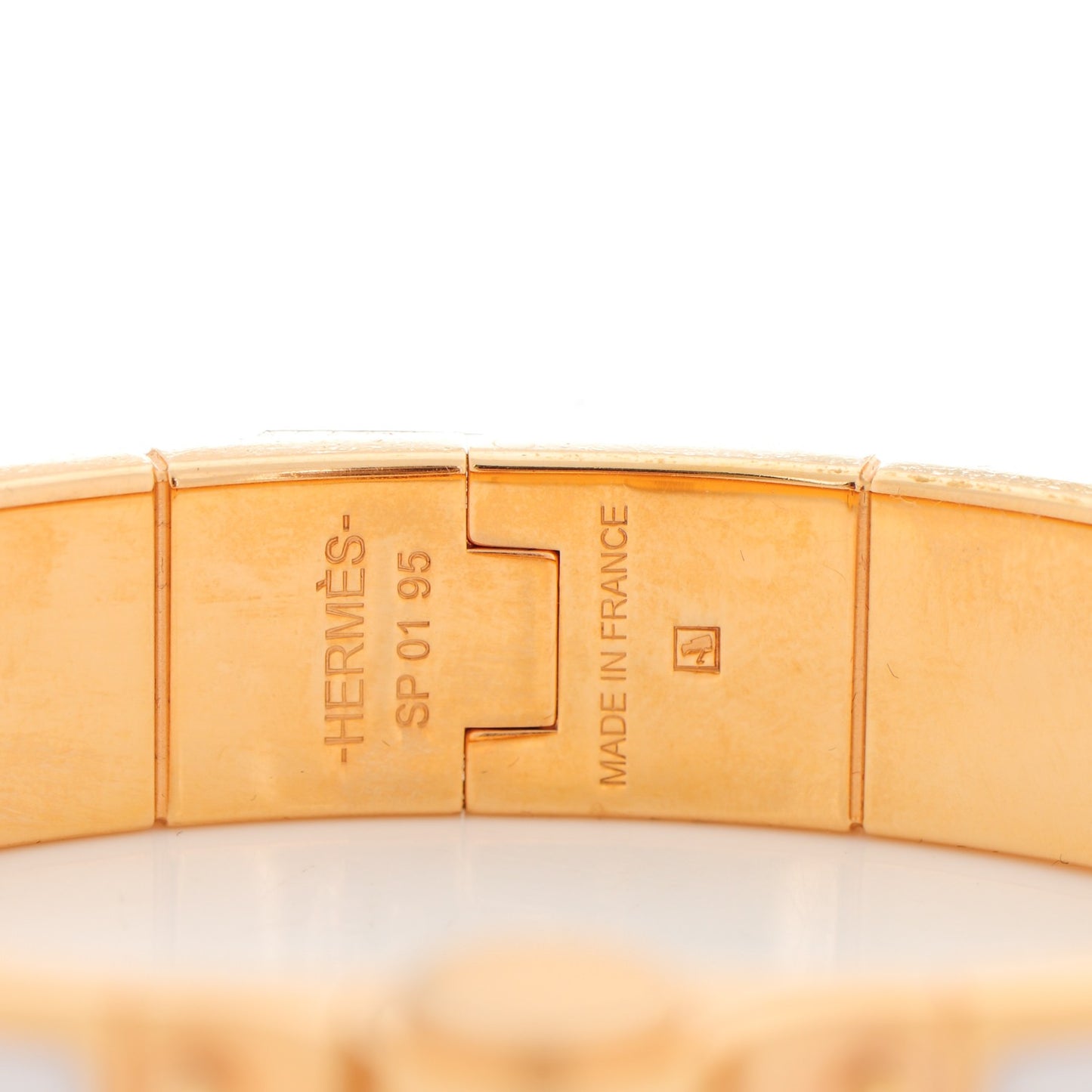Enamel Charniere Uni Narrow Hinged Bracelet S White
