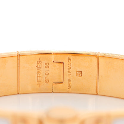 Hermes Enamel Charniere Uni Narrow Hinged Bracelet S White 4 of 4