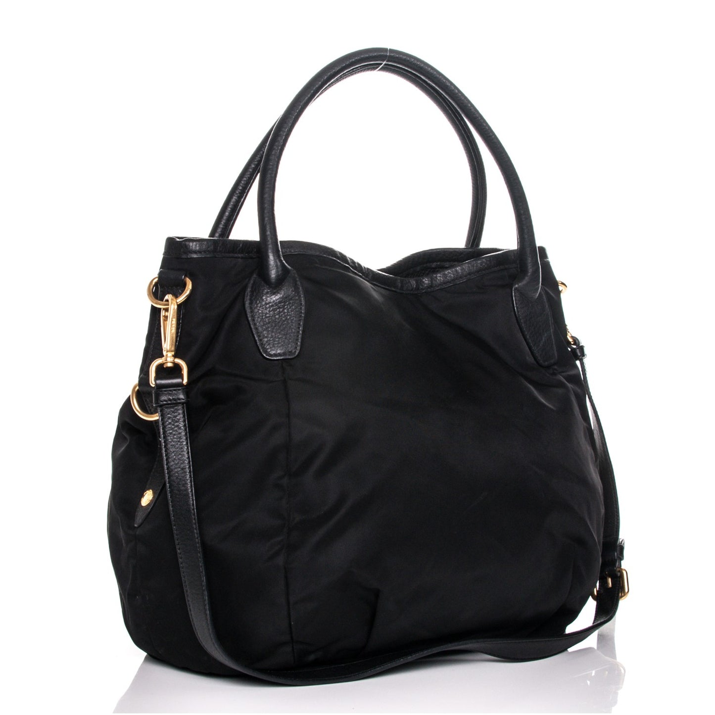 Tessuto Nylon Vitello Daino Tote Nero Black