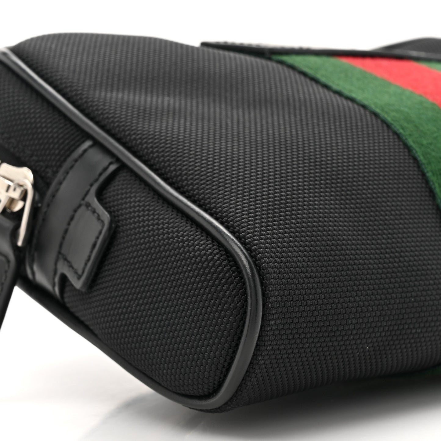 Canvas Web Slim Belt Bag Black