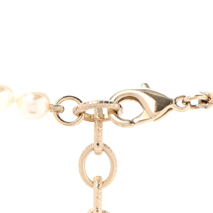 Chanel Pearl Crystal CC Camellia Short Necklace Gold 5 of 6