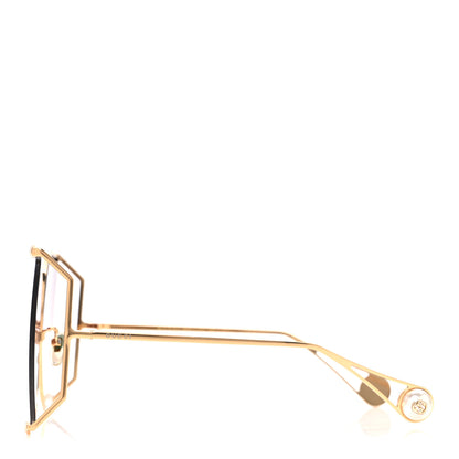 Gucci Oversized Round Sunglasses GG0252S Gold Brown 3 of 8