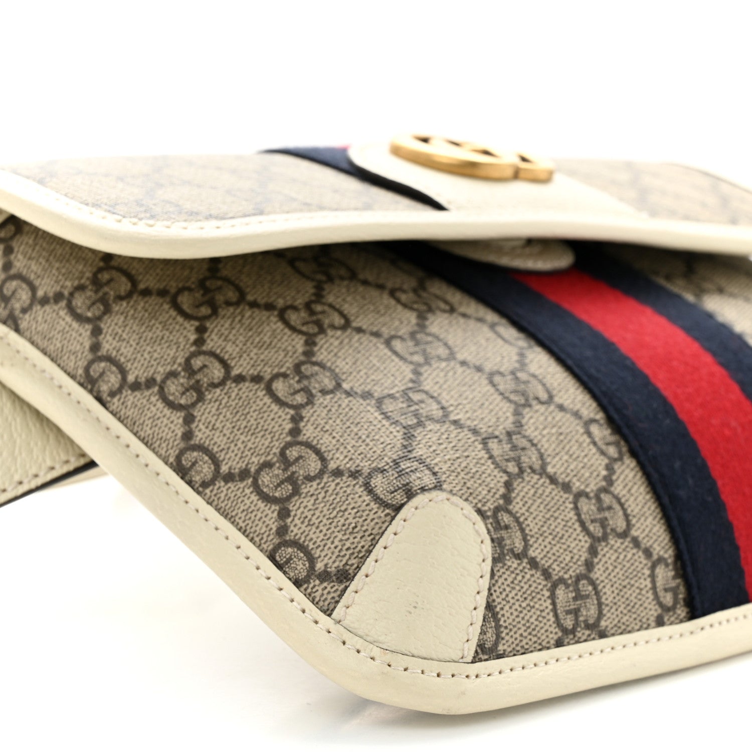 Gucci GG Supreme Monogram Web Small Ophidia Belt Bag 90 36 Beige Ebony White 9 of 11