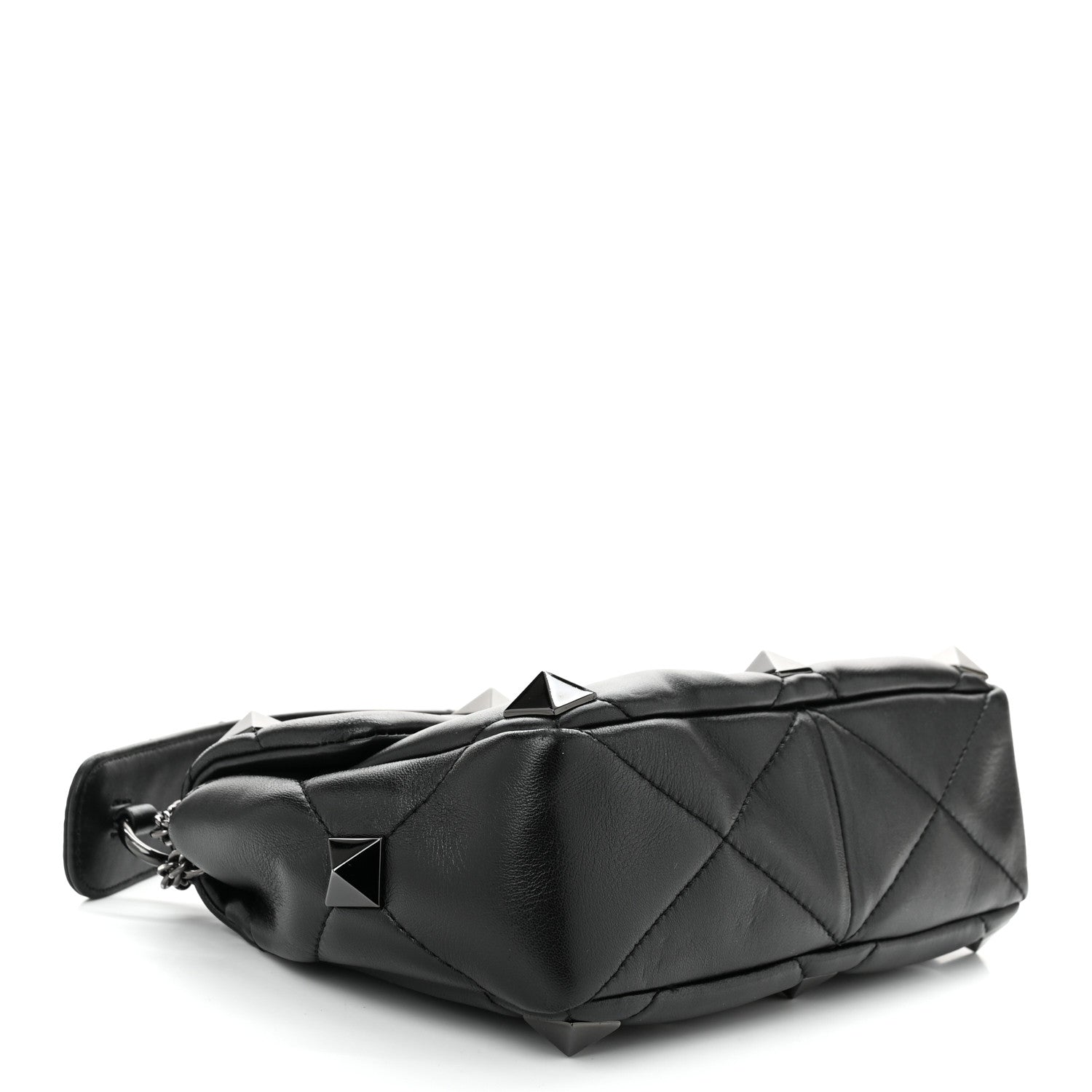 Valentino Garavani Nappa Monochrome Small Roman Stud Shoulder Bag Black 4 of 9