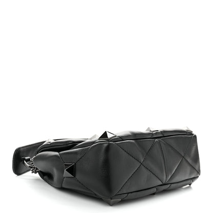 Valentino Garavani Nappa Monochrome Small Roman Stud Shoulder Bag Black 4 of 9