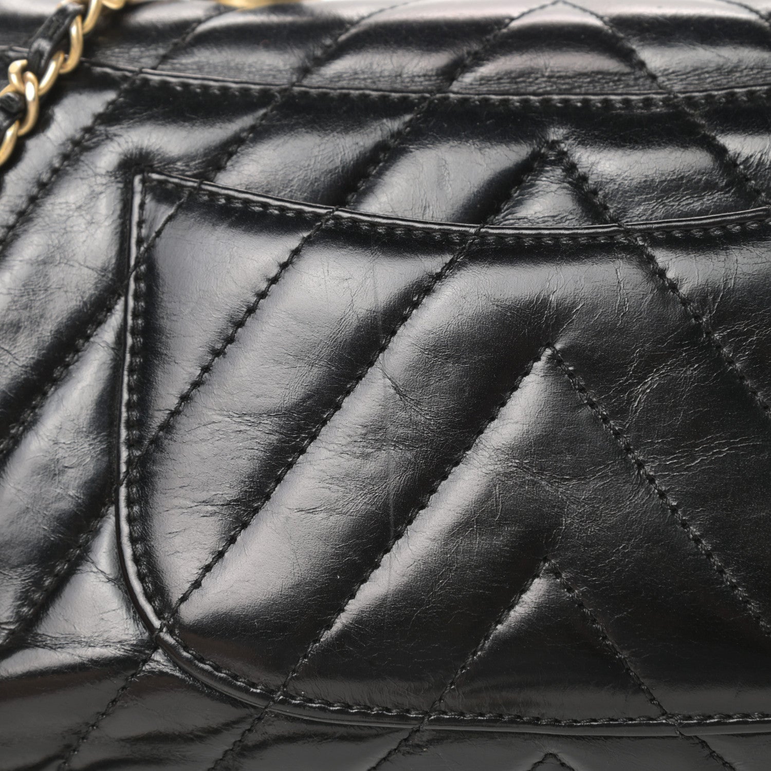 Chanel Calfskin Chevron Quilted Mini Coco Handle Flap Black 11 of 11