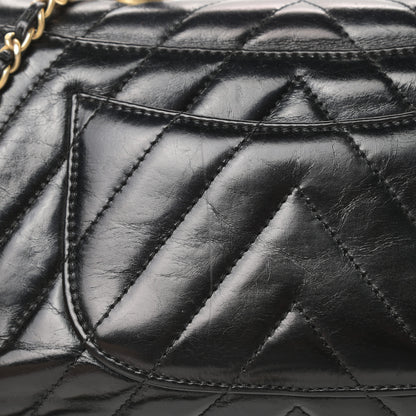Chanel Calfskin Chevron Quilted Mini Coco Handle Flap Black 11 of 11