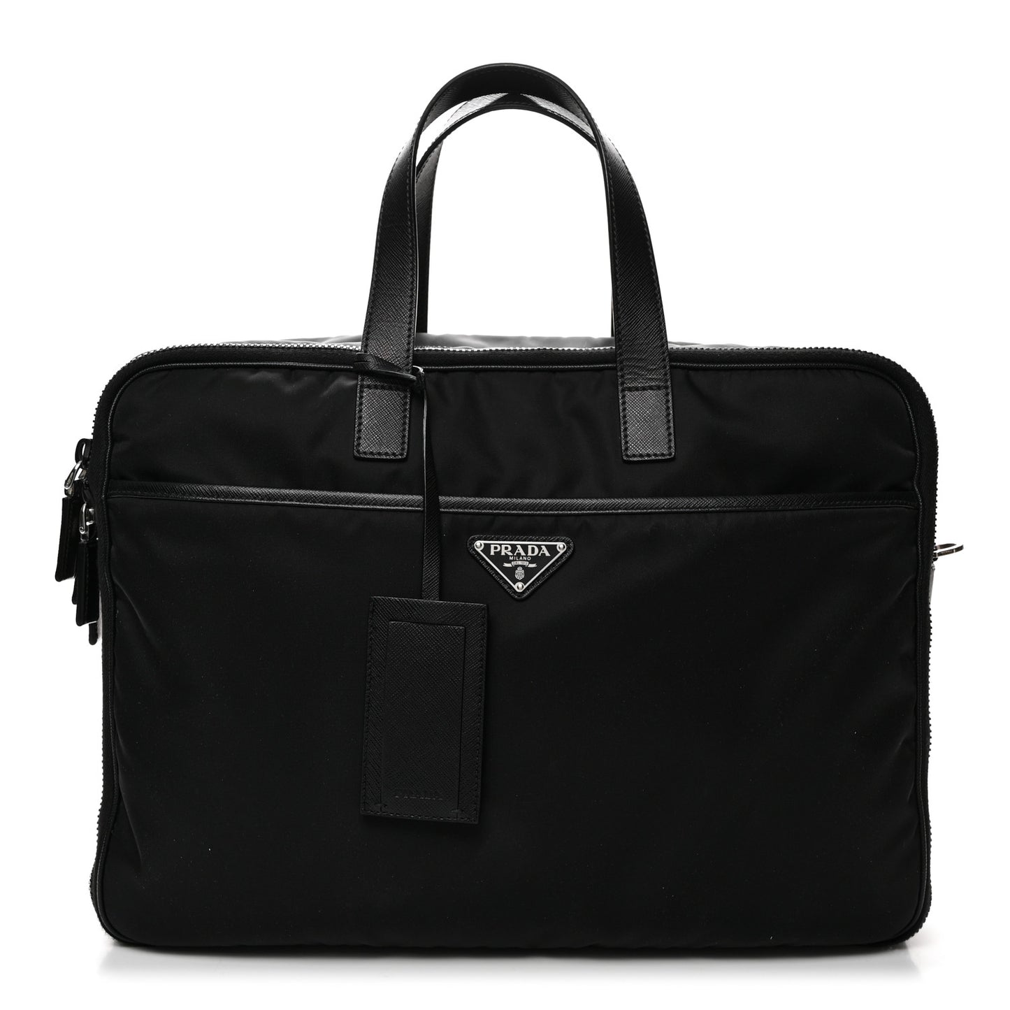 Tessuto Nylon Saffiano Briefcase Black
