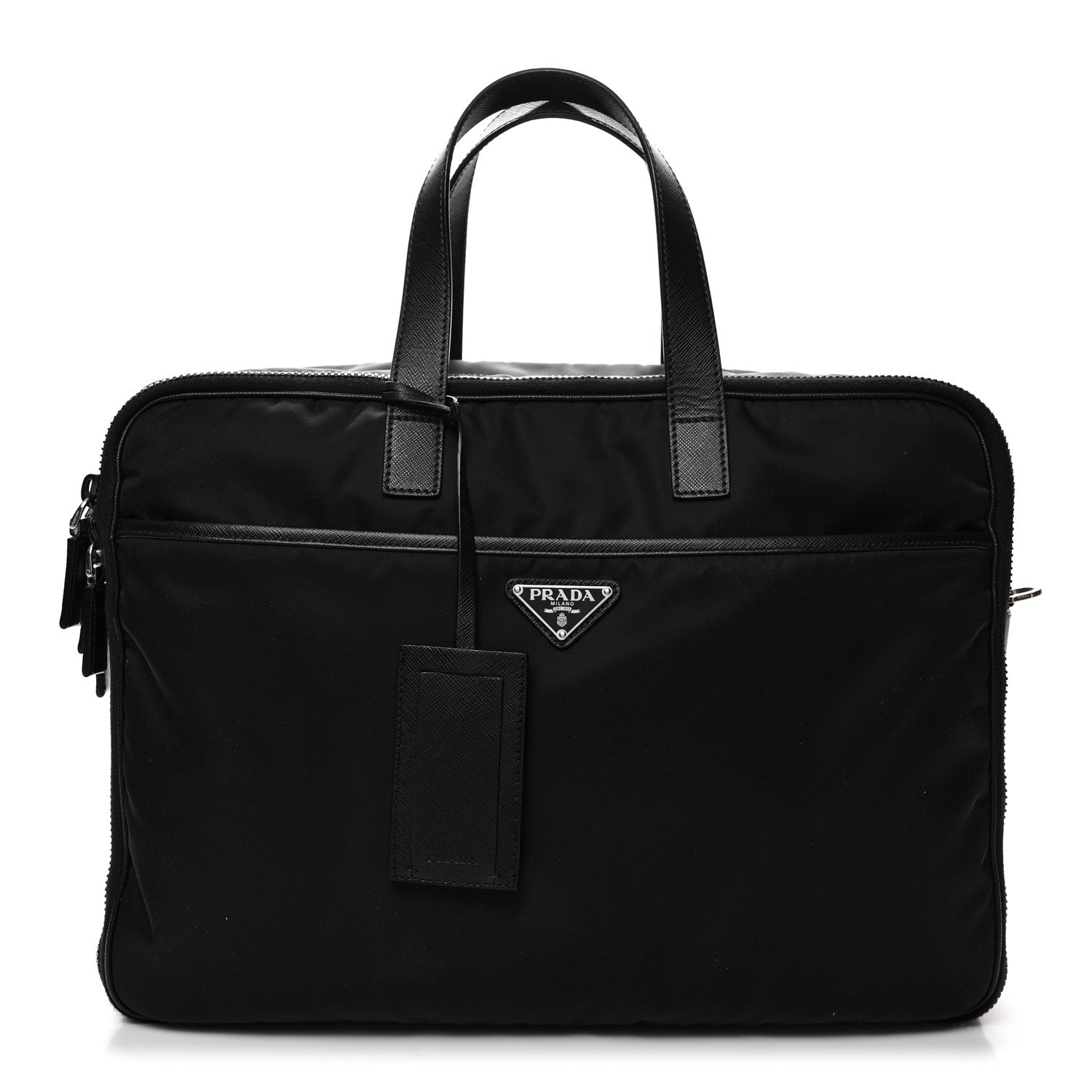 Prada Tessuto Nylon Saffiano Briefcase Black 1 of 9