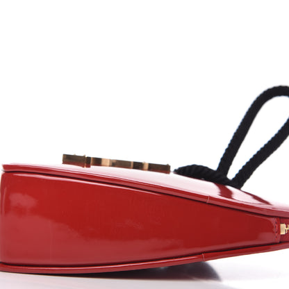 Saint Laurent Patent Sac Coeur Heart Shaped Clutch Red 7 of 10