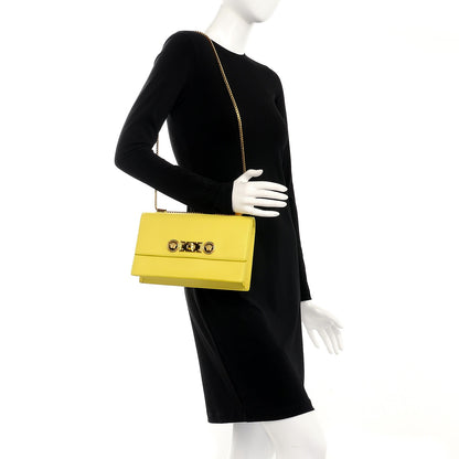 Versace Calfskin Signature Flap Bag Yellow 2 of 7