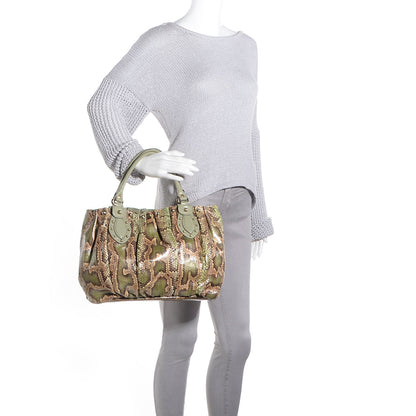 Gucci Python Studded Pelham Tote 2 of 7