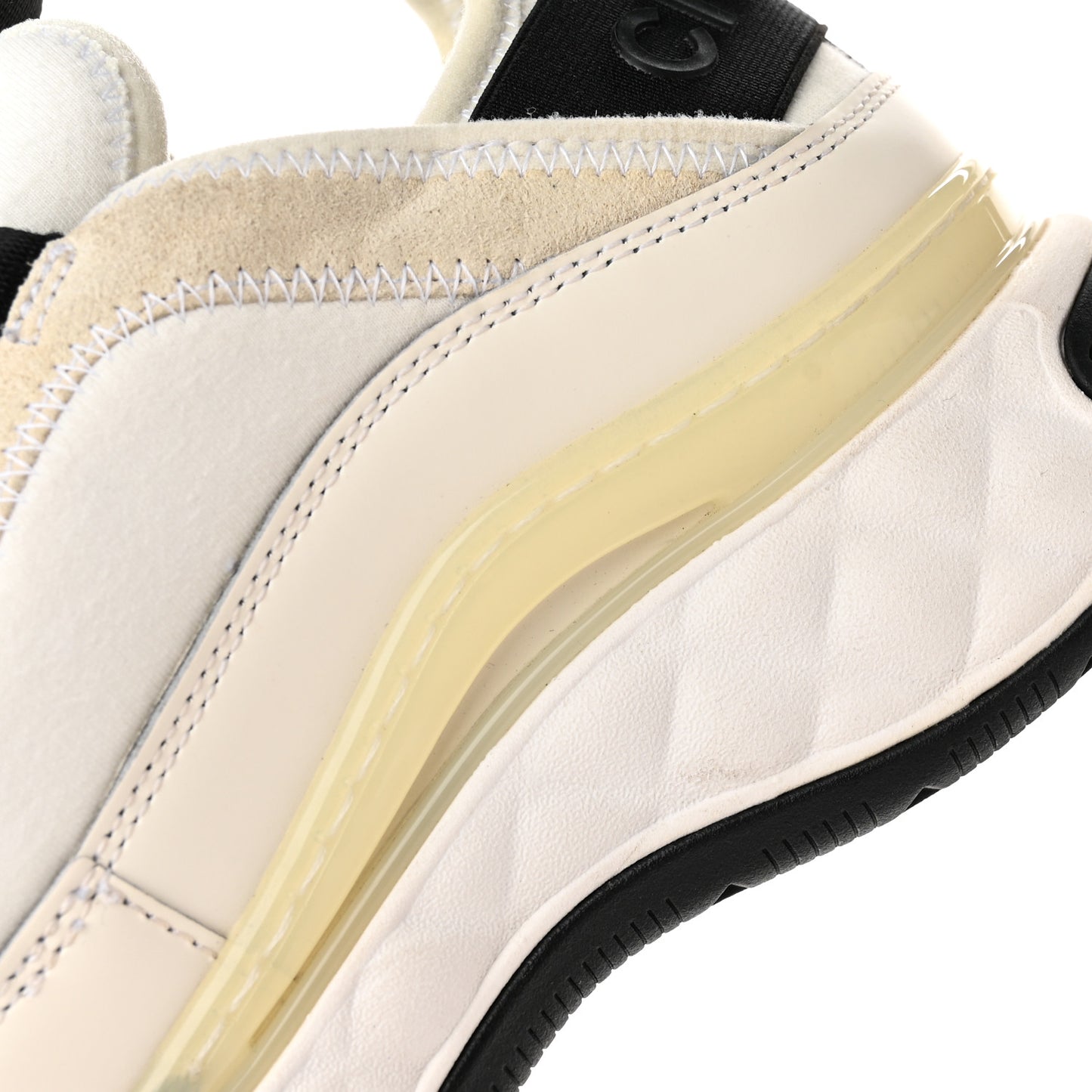 Velvet Calfskin Mixed Fibers CC Sneakers 36 Ivory Black