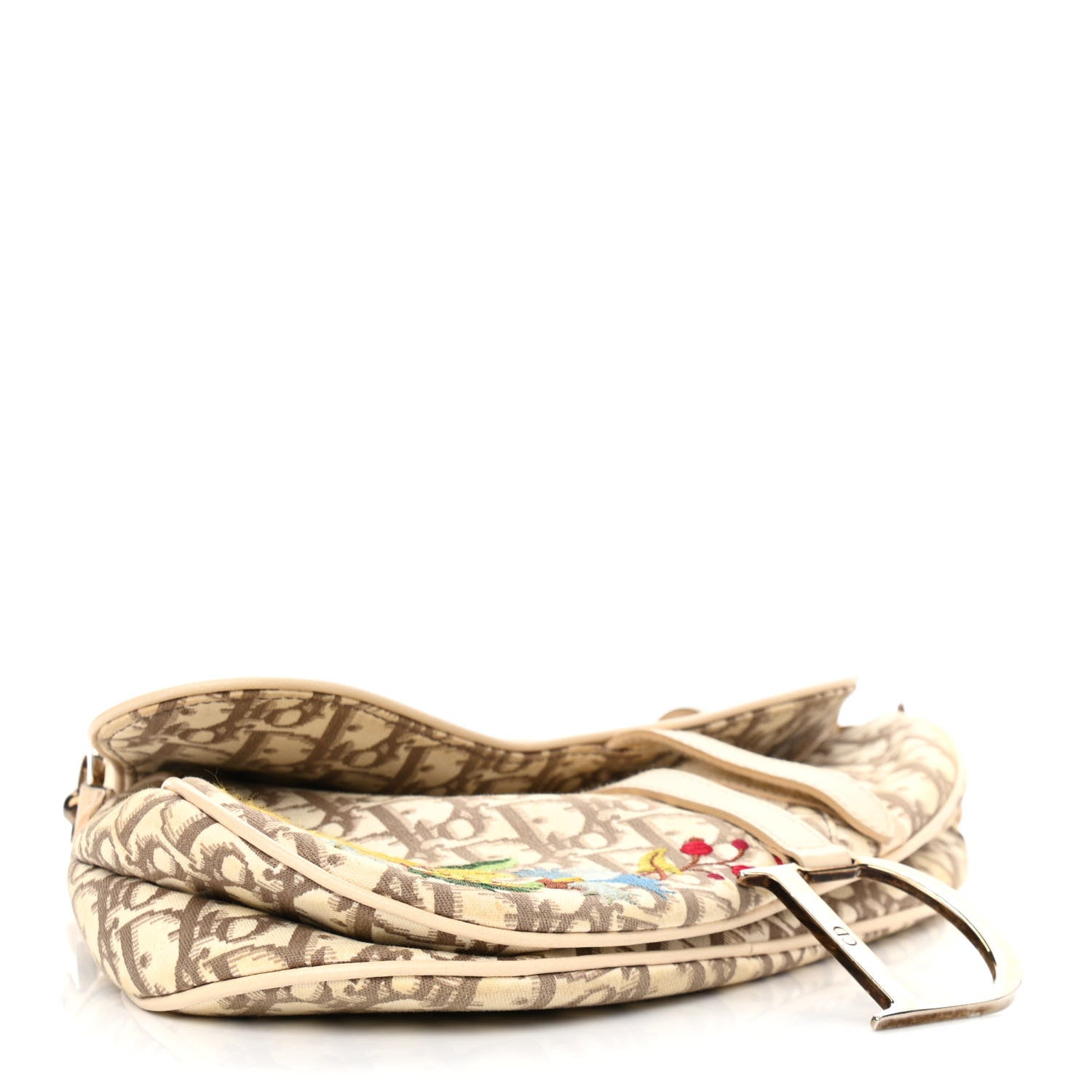 Christian Dior Monogram Vintage Flowers Saddle Bag Beige 3 of 21