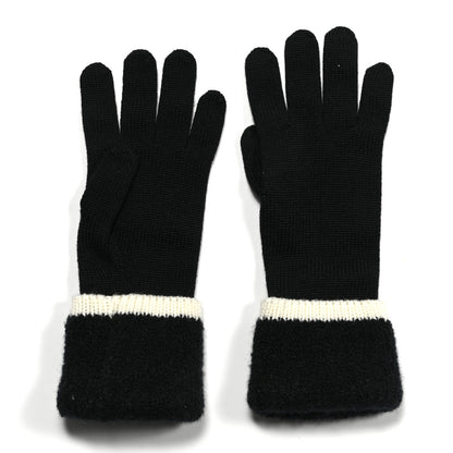 Chanel Cashmere CC Gloves Black White 2 of 3
