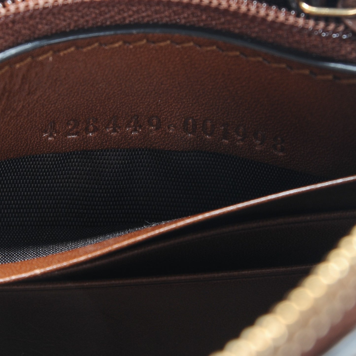 GG Supreme Monogram Wrist Wallet Brown
