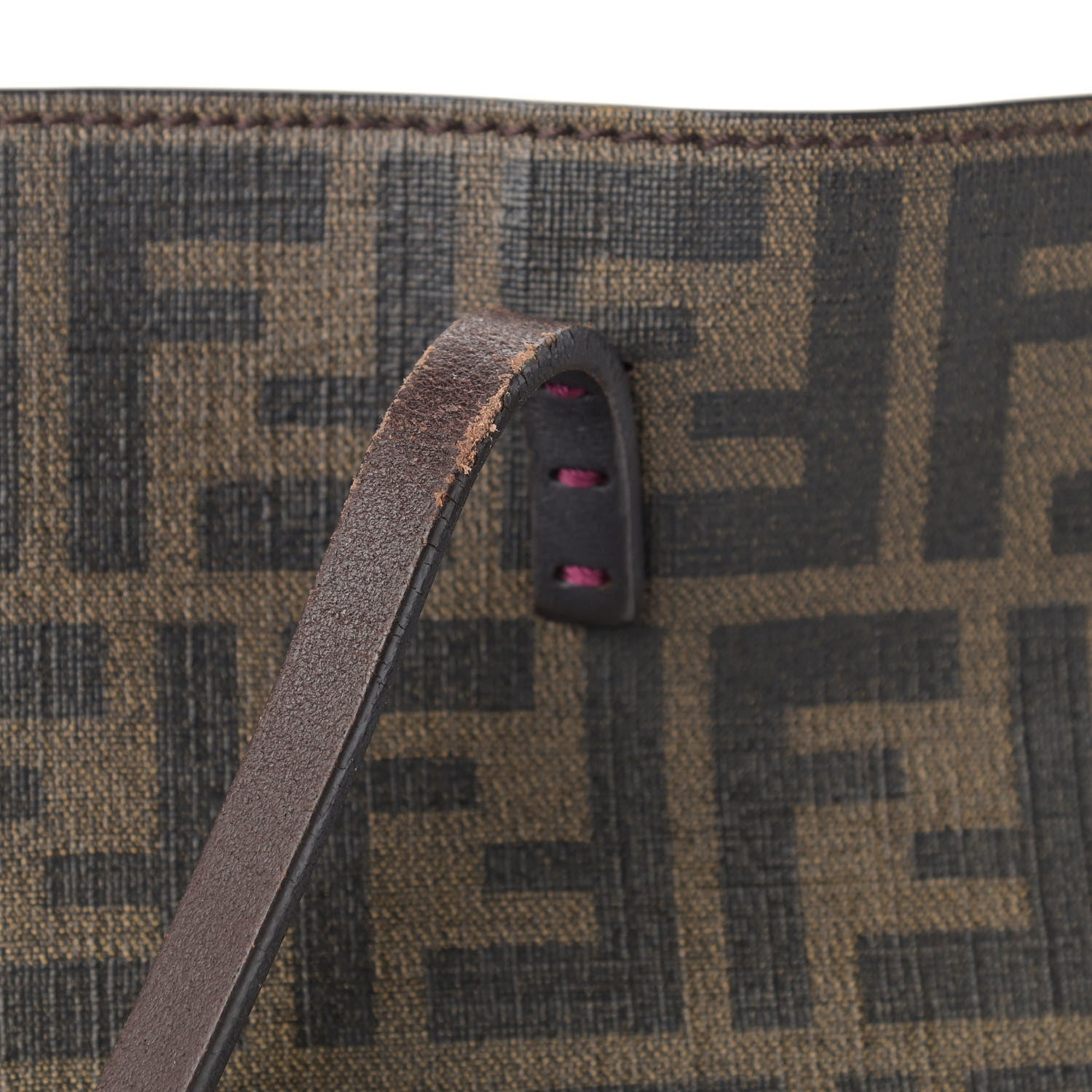 Fendi Zucca Spalmati Medium Roll Tote Tobacco Fuxia 15 of 17