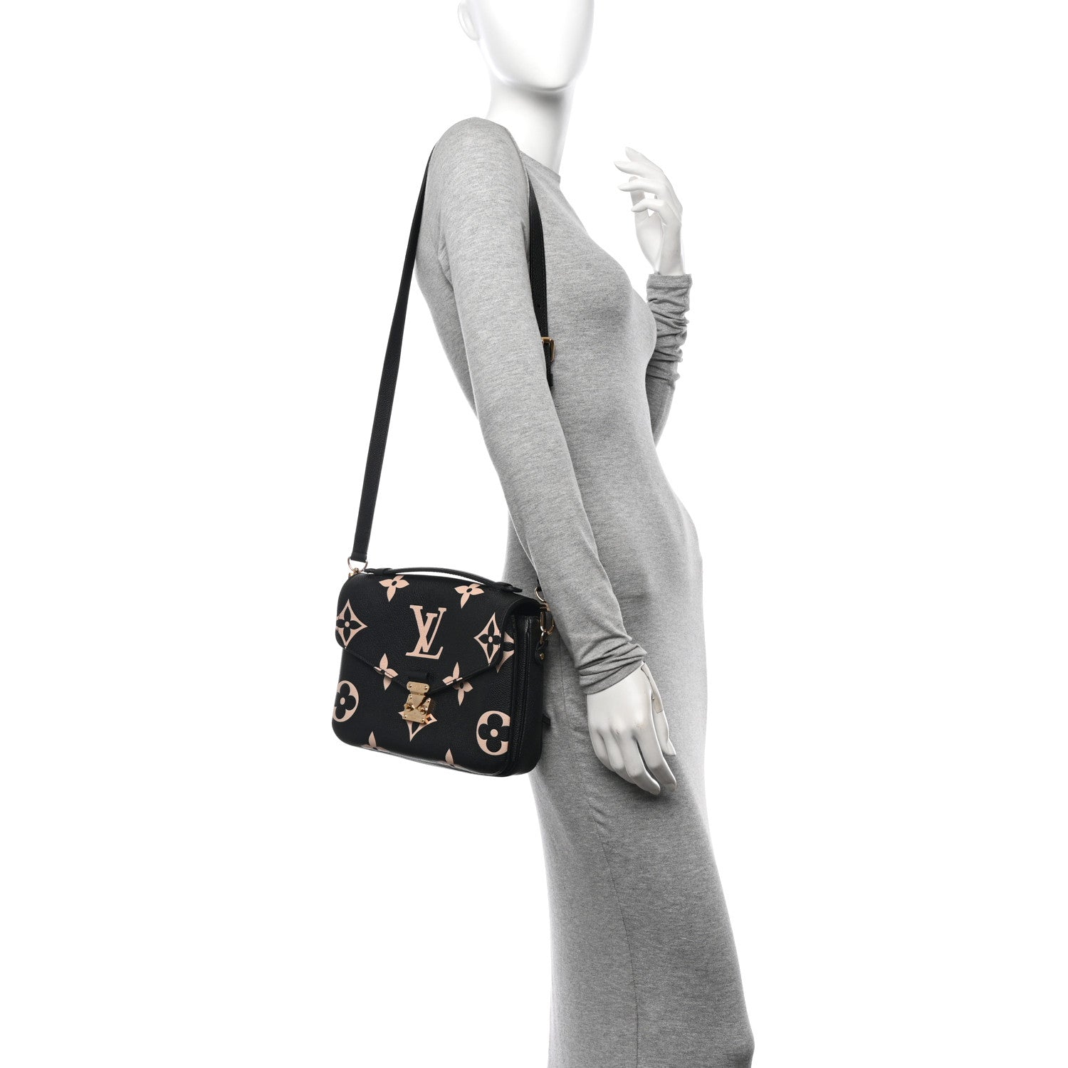 Louis Vuitton Empreinte Monogram Giant Pochette Metis Black Beige 2 of 12