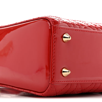 Christian Dior Patent Cannage Small Lady Dior Cherry Red 9 of 11