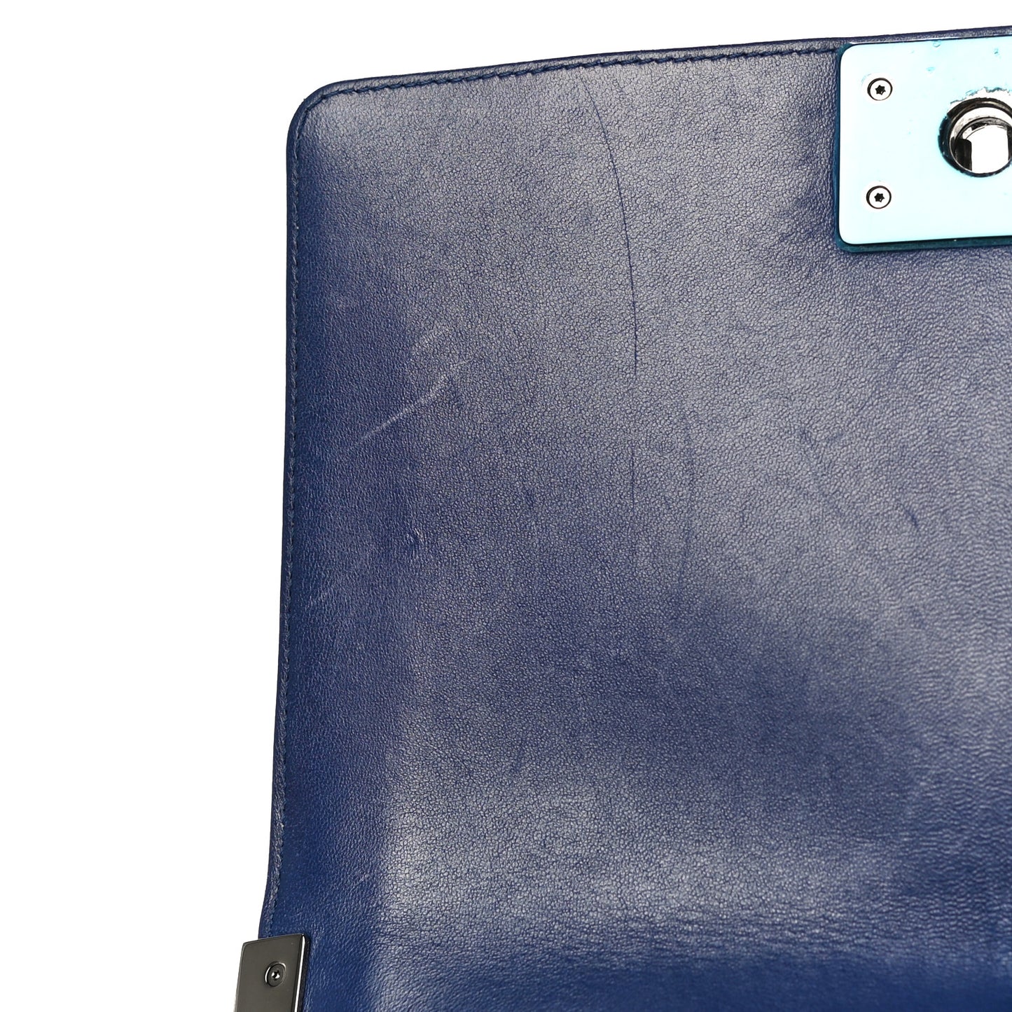 Velvet Quilted Medium Boy Flap Blue